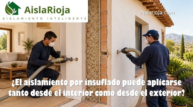 El aislamiento insuflado puede aplicarse tanto desde el interior como desde el exterior